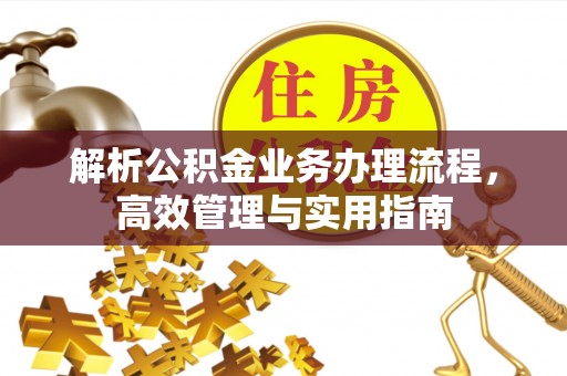 张家口解析公积金业务办理流程，高效管理与实用指南